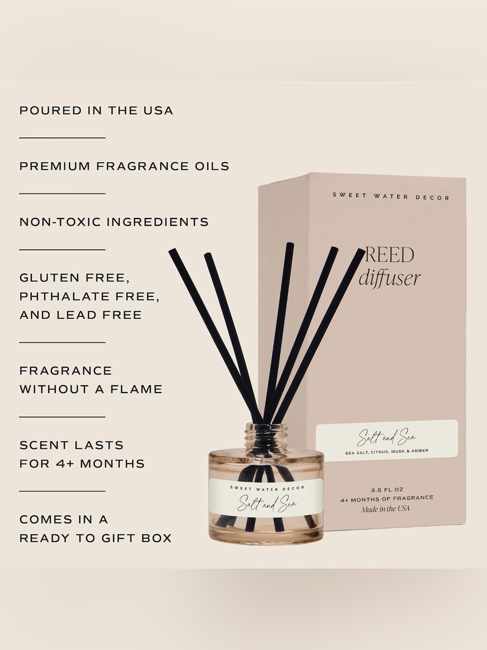 Salt and Sea Reed Diffuser - Black Reeds - Picture 3 of 6